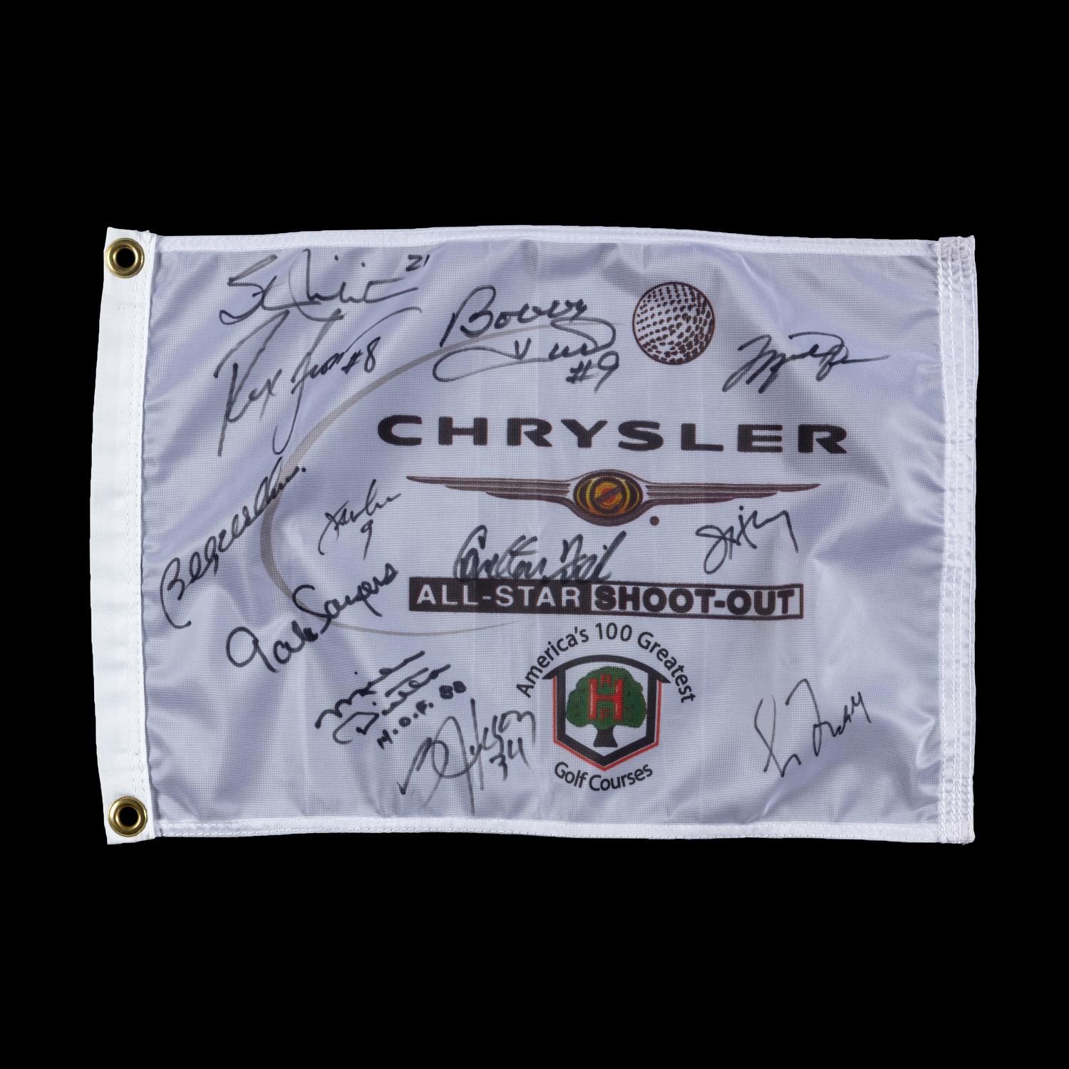A 2004 Chrysler All-Star Golf Shootout Signed Autograph Golf Flag Including Michael Jordan (Beckett Authentication Services Letter)