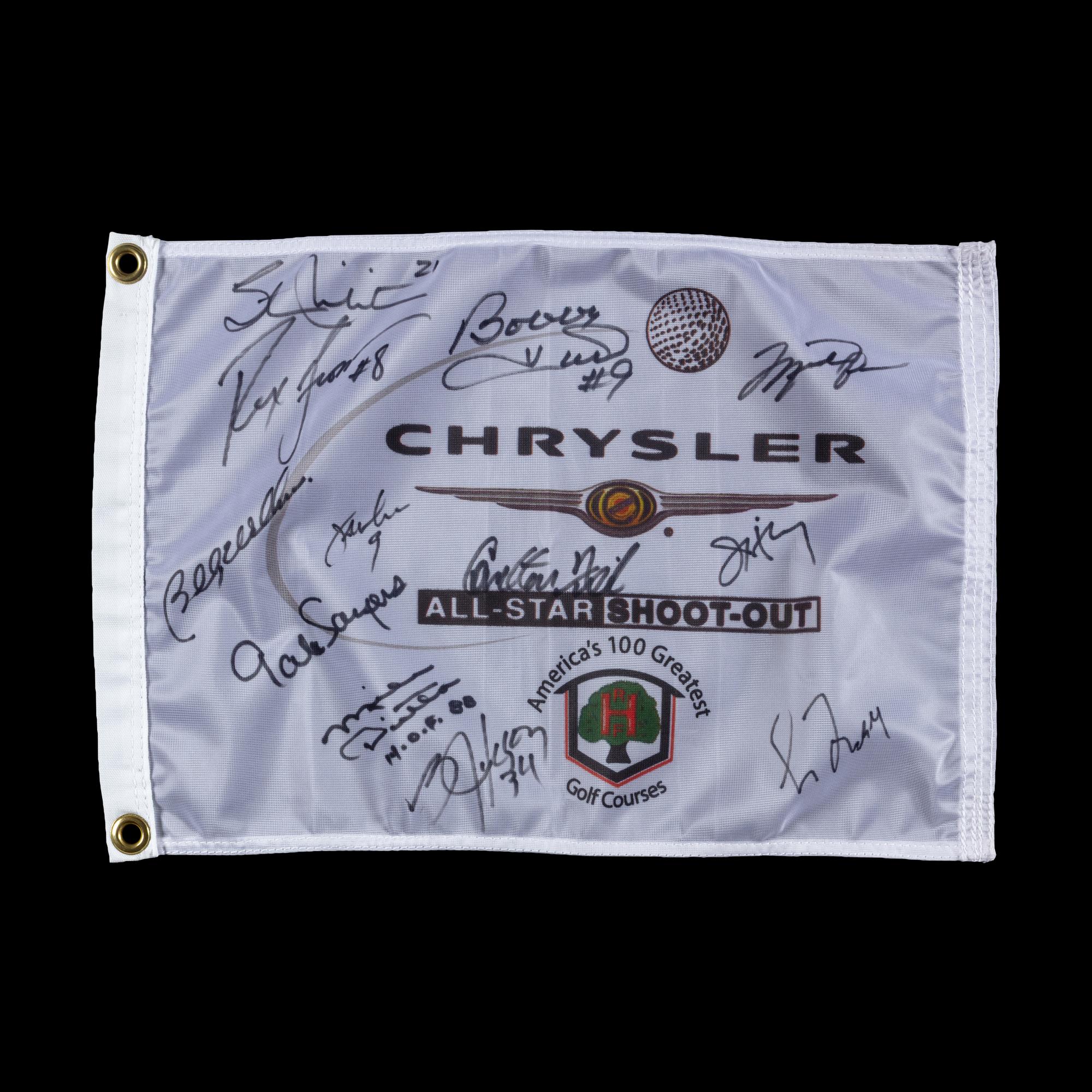 A 2004 Chrysler All-Star Golf Shootout Signed Autograph Golf Flag Including Michael Jordan (Beckett Authentication Services Letter)