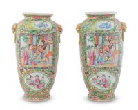A Pair of Chinese Famille Rose Porcelain Vases — EARLY 20TH CENTURY