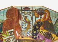 A Wedgwood Black Fairyland Lustre "Dana" Pattern Octagonal Bowl, UK, 1920s