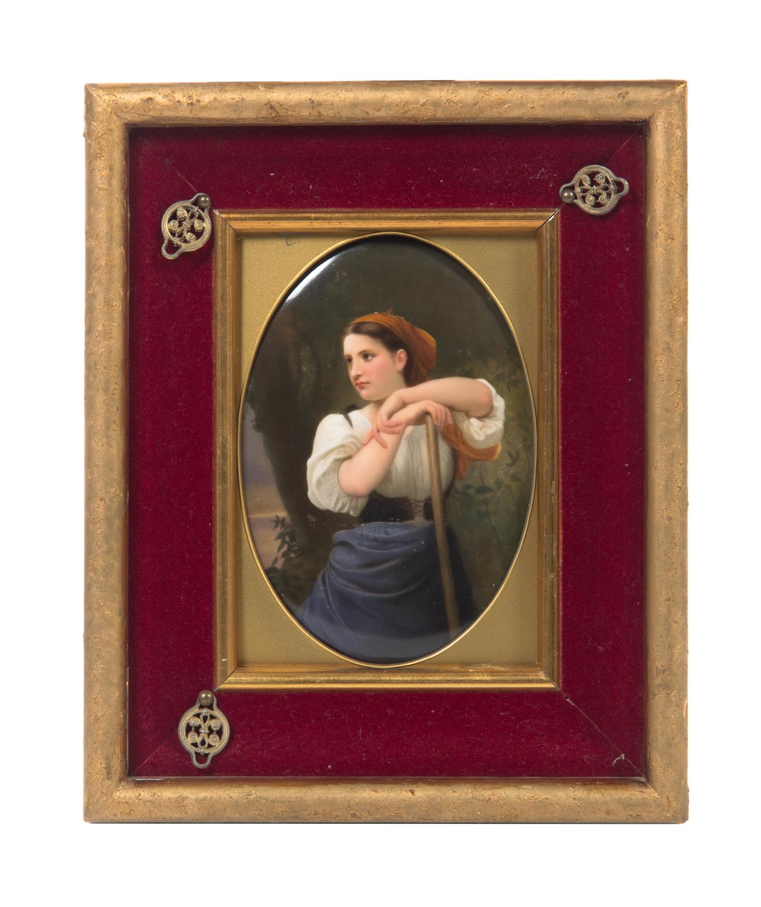 A Berlin (K.P.M.) Porcelain Plaque, Height 6 1/2 x width 4 1/2 inches.