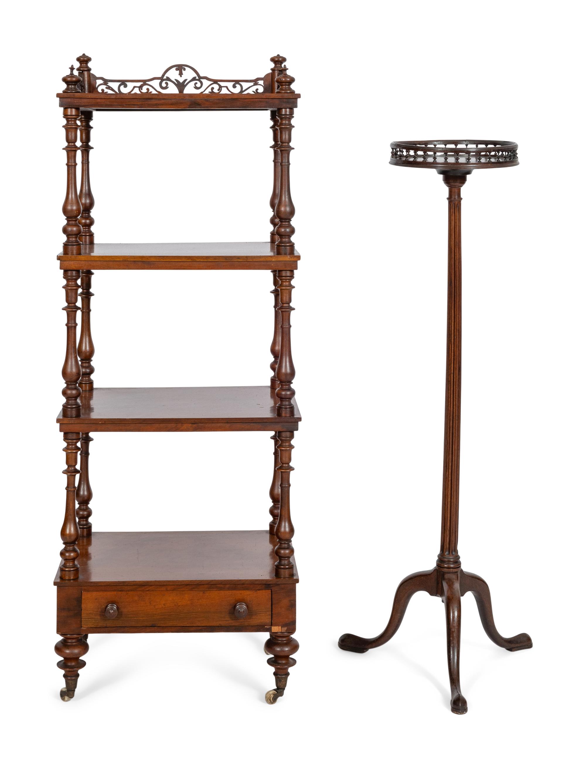 A George IV Mahogany Etagere and Associated Stand