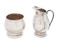 An American Silver Creamer and Sugar