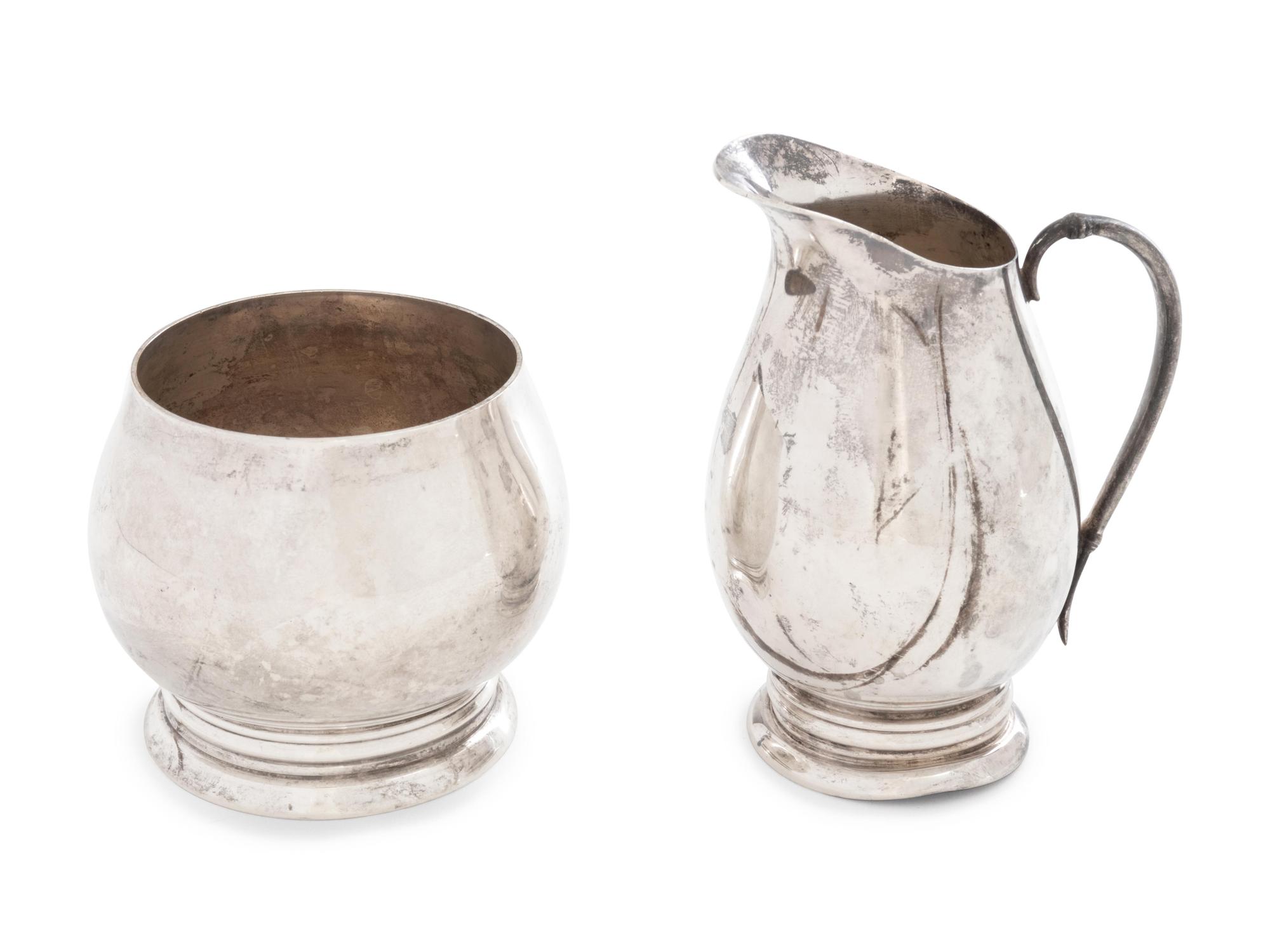 An American Silver Creamer and Sugar