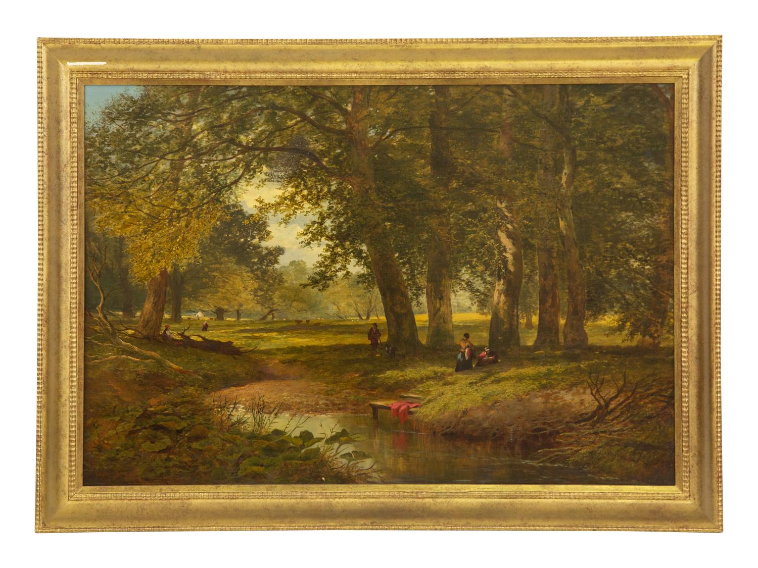 Figures Resting by a Stream