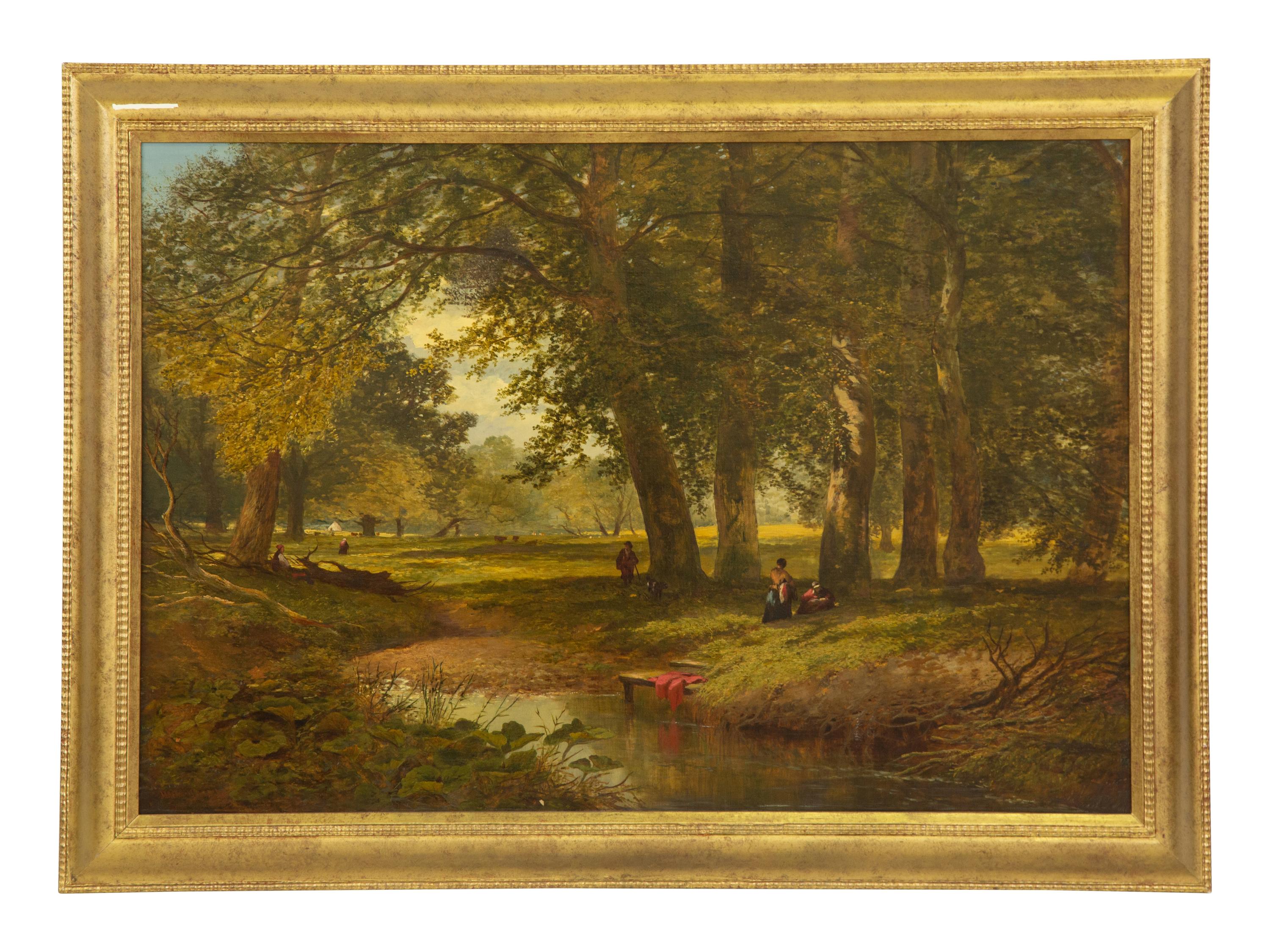 Figures Resting by a Stream
