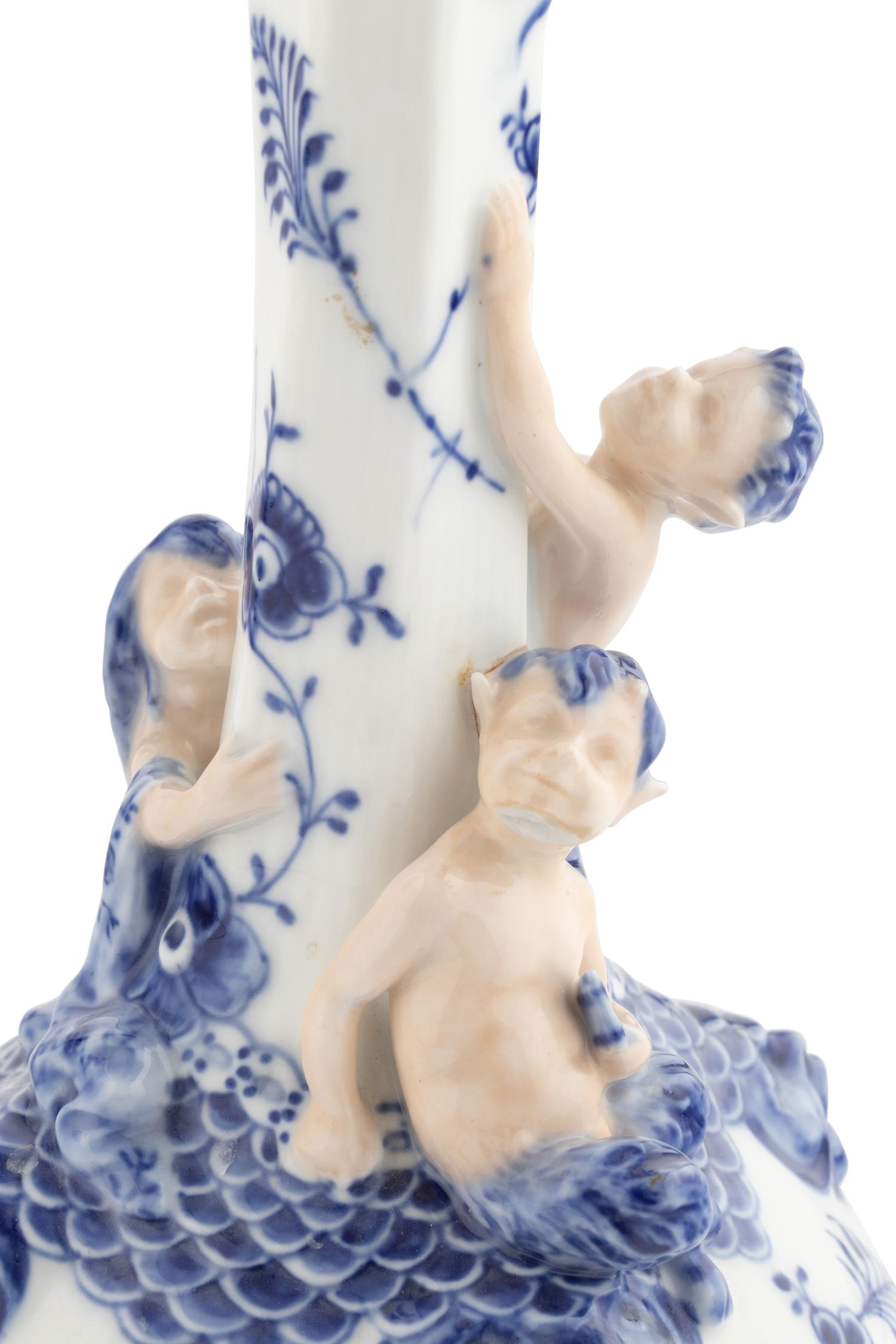 A Pair of Royal Copenhagen Porcelain Candelabra