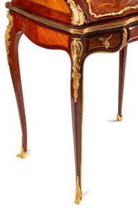 A Louis XV Style Gilt Bronze Mounted Marquetry Bureau de Dame