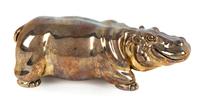 An Italian Silver Model of a Hippopotamus, , realistically modeled