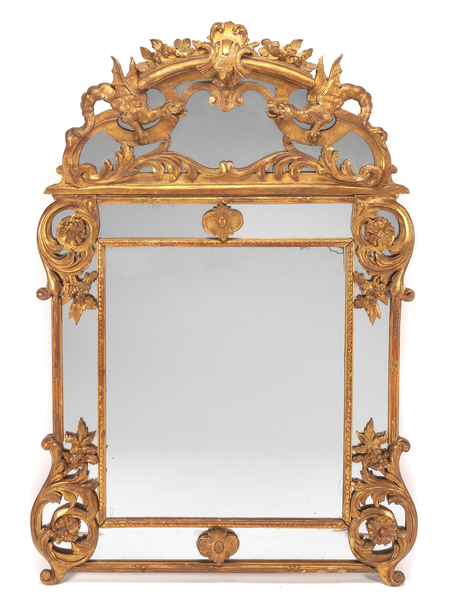 A Regence Style Giltwood Mirror Height 67 1/2 x width 47 inches. — 19TH CENTURY