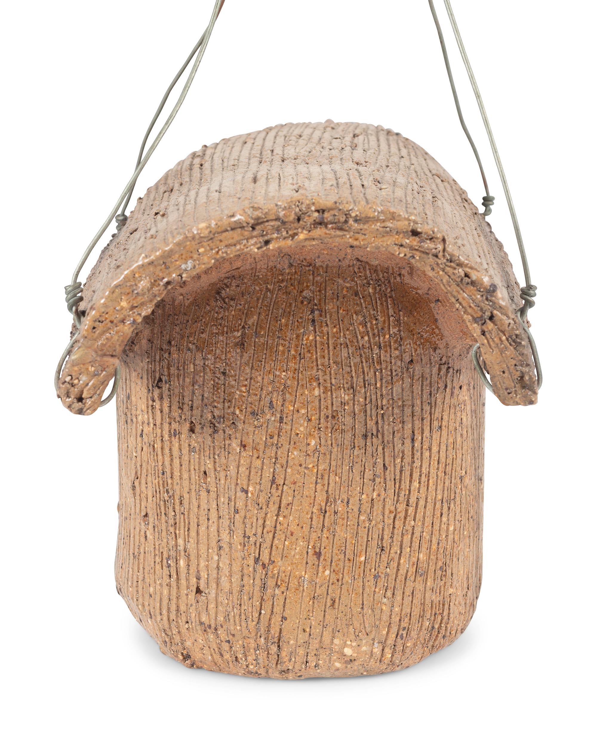 Three Sewer Tile and Stoneware Birdhouses