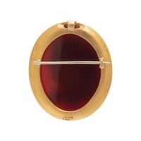 YELLOW GOLD AND AGATE CAMEO PENDANT/BROOCH