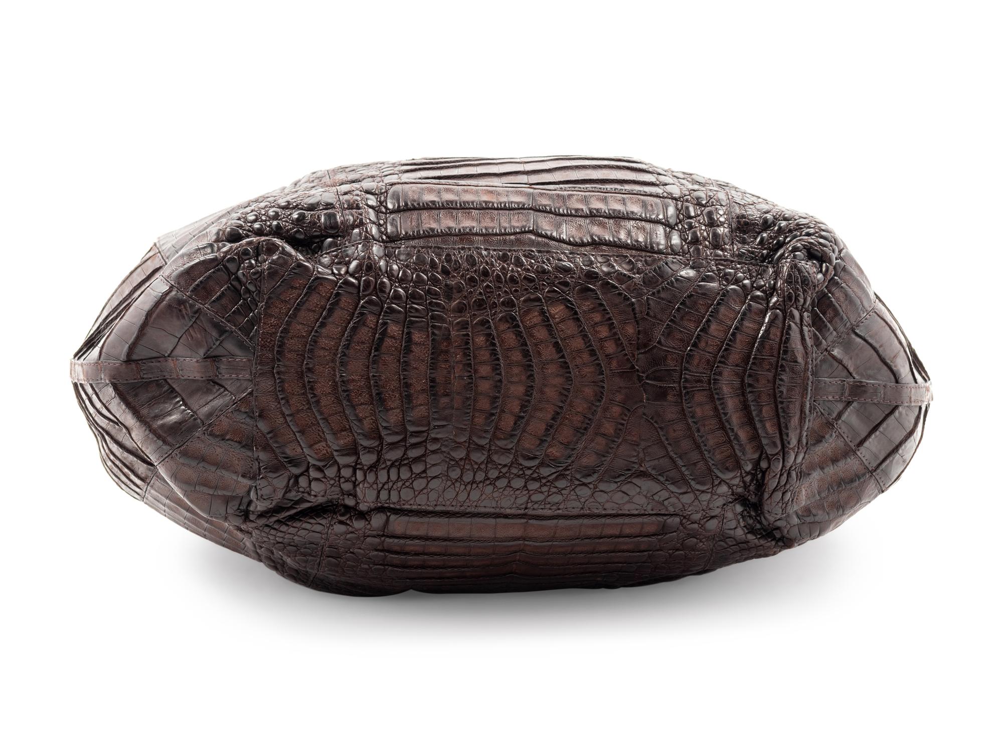 Nancy Gonzalez Crocodile Hobo Tote Bag, 1990-2000s