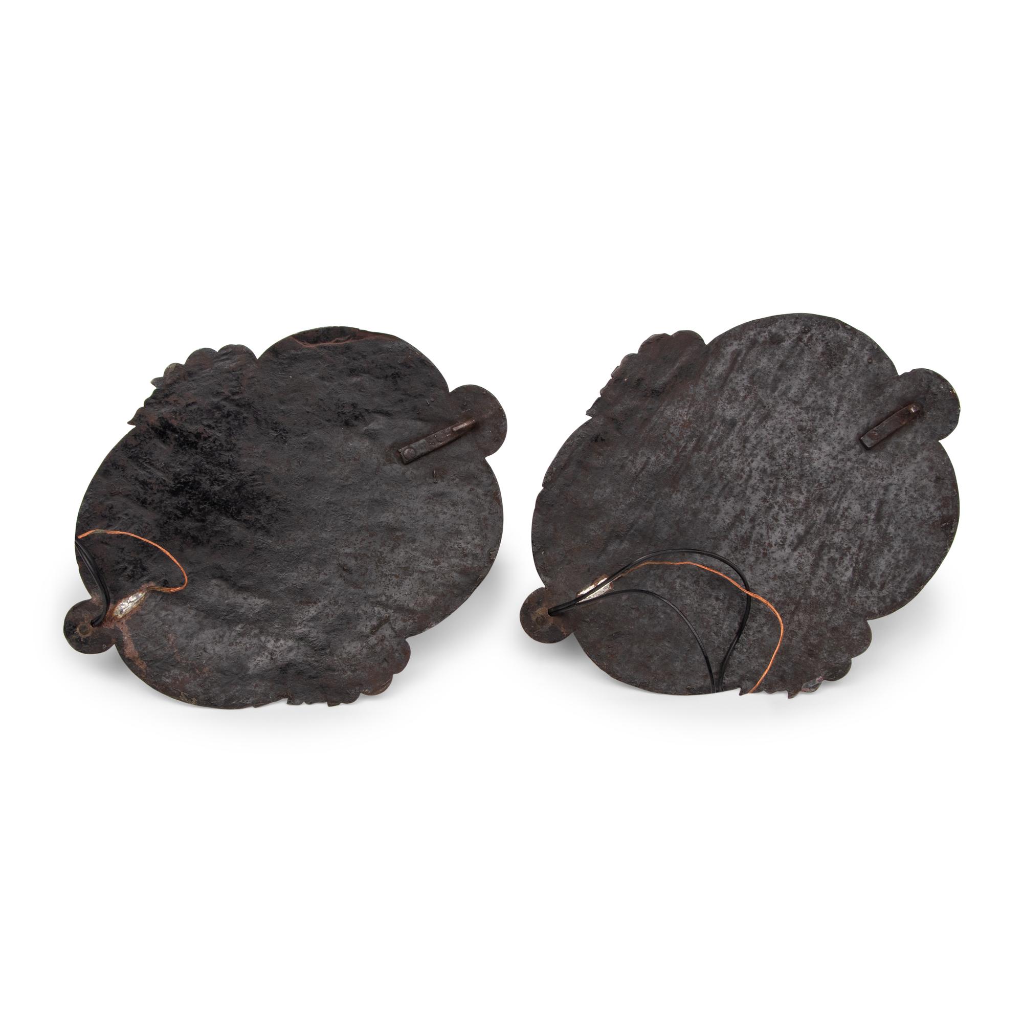 A Pair of English Parcel Gilt Tole Wall Sonces