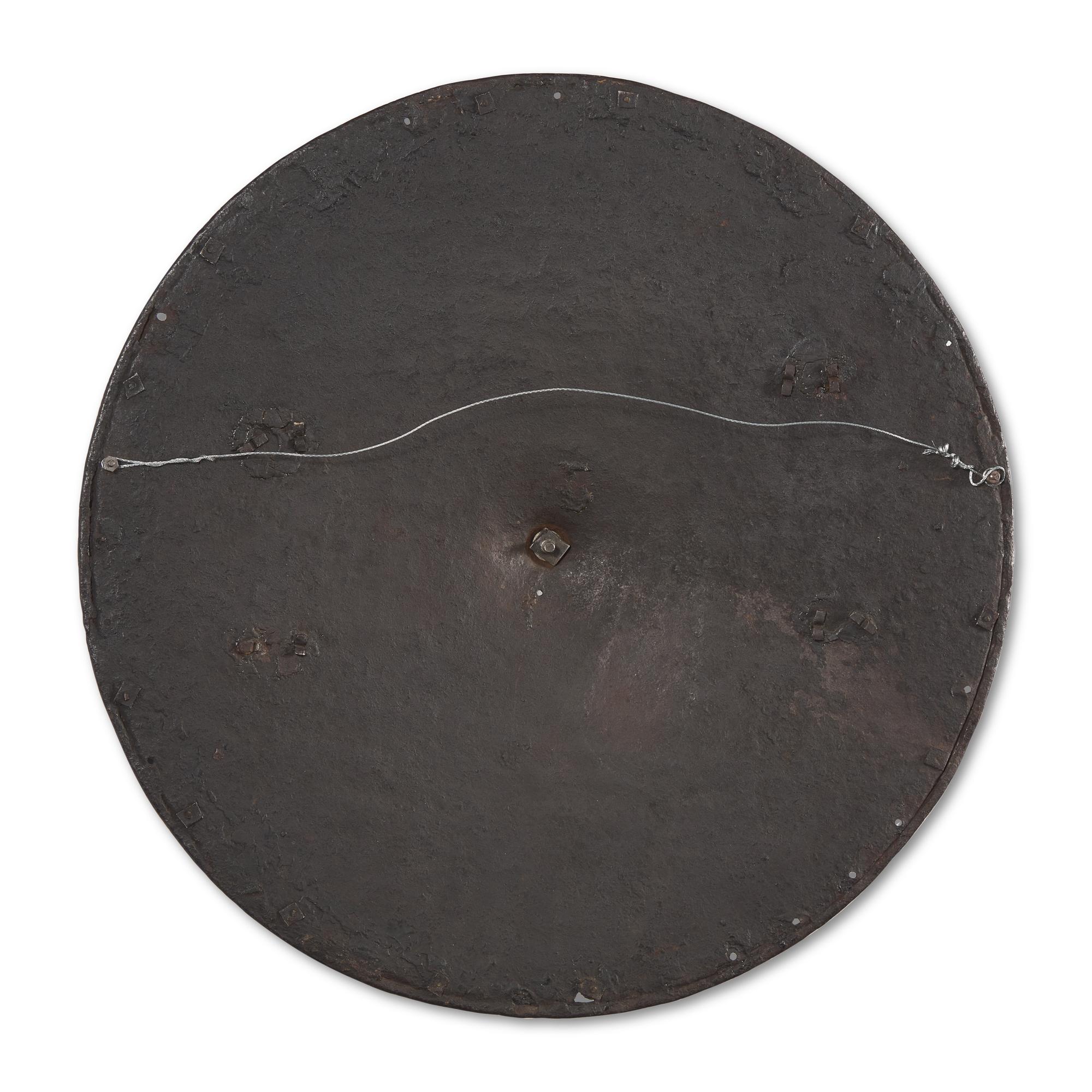 An Italian Etched Steel Targe Round Shield