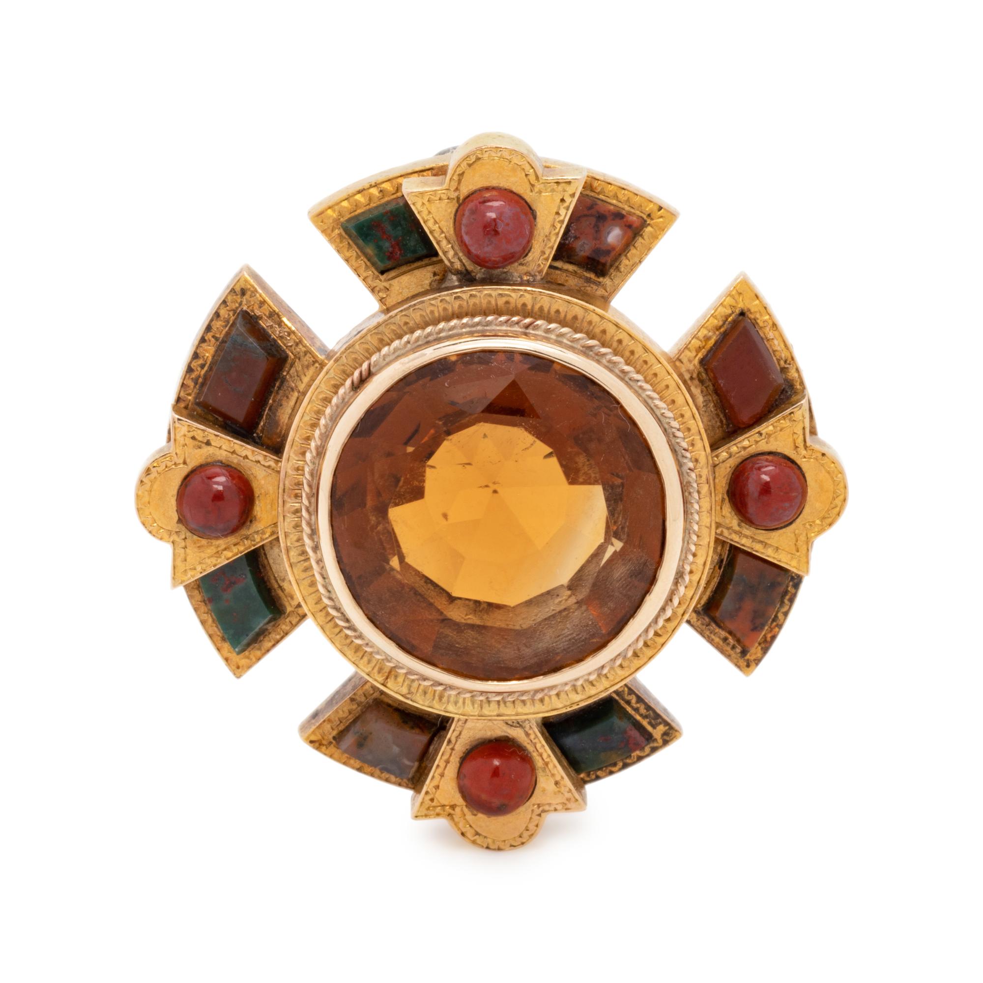 ANTIQUE, MULTIGEM PENDANT/BROOCH