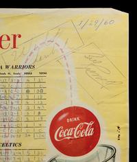 A Rare Vintage Wilt Chamberlain and Bill Russell Signed Autograph 1960 Philadelphia Warriors vs Boston Celtics Scorecard (BAS Beckett Authentication Services Certified),