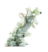 A Burmese Jade Figure Height 9 inches.