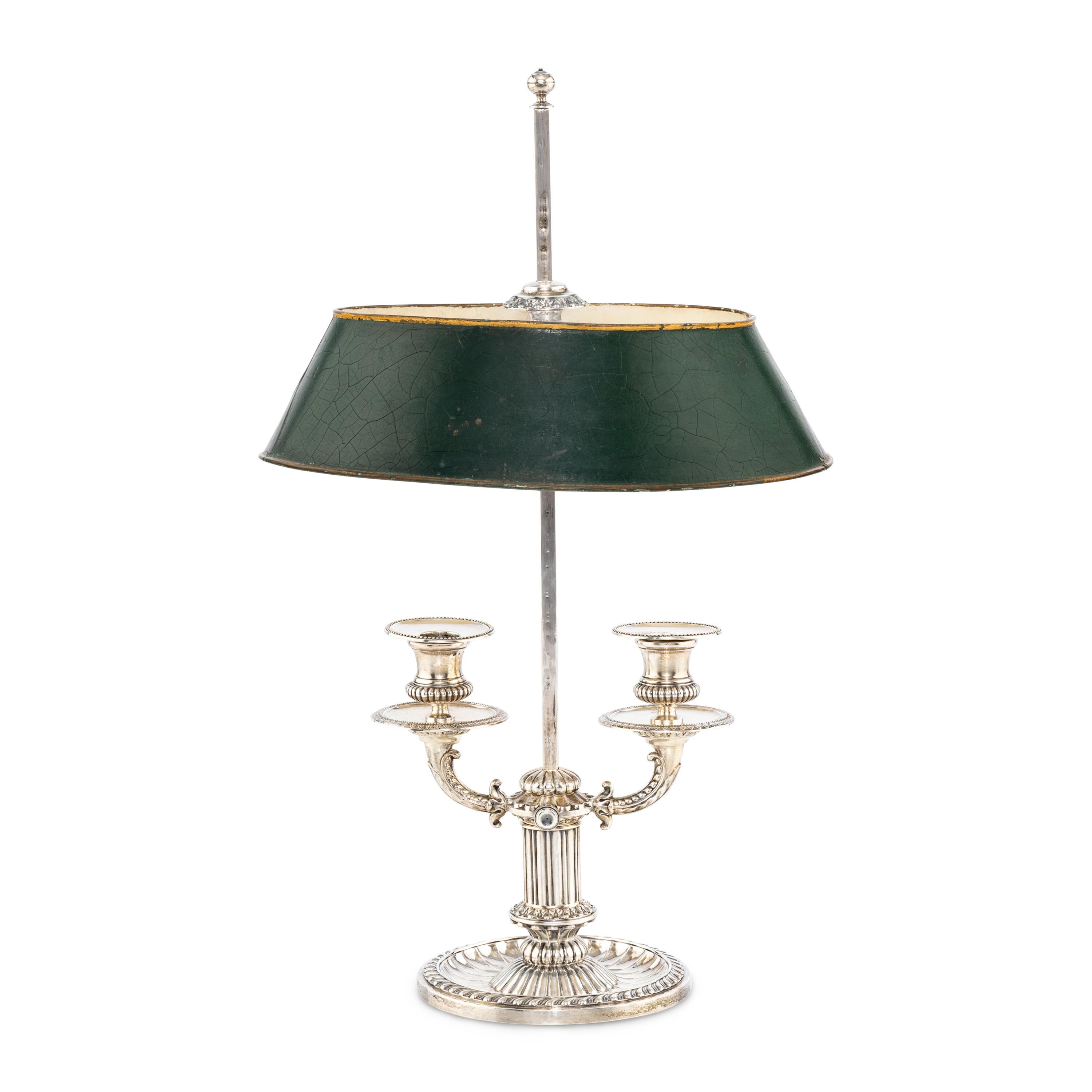 A Swedish Silver Bouillotte Candelabrum