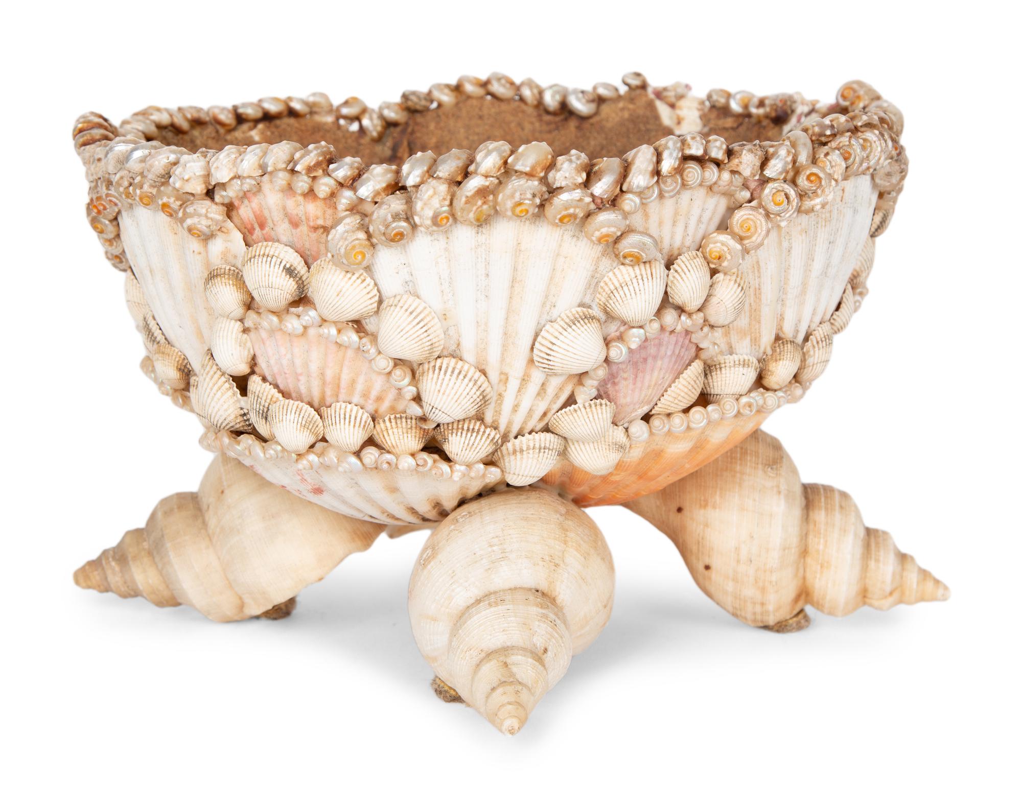 French Shell-Encrusted Footed Jardiniere — 20TH CENTURY