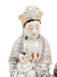 Five Chinese Famille Rose Porcelain Immortal Figures