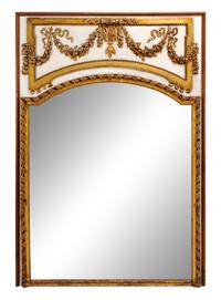 An Italian Painted and Parcel Gilt Overmantel Mirror