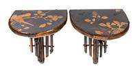 A Pair of Bamboo Wall Brackets Height 14 x width 11 1/2 inches. — 20TH CENTURY