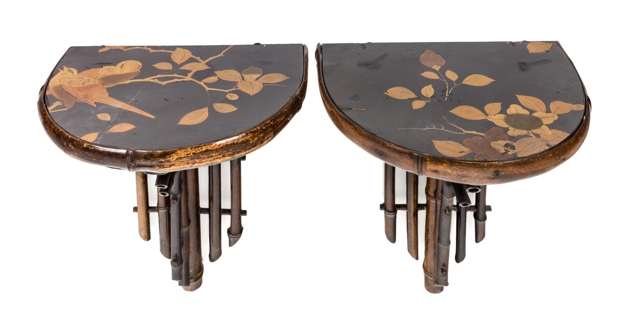 A Pair of Bamboo Wall Brackets Height 14 x width 11 1/2 inches. — 20TH CENTURY