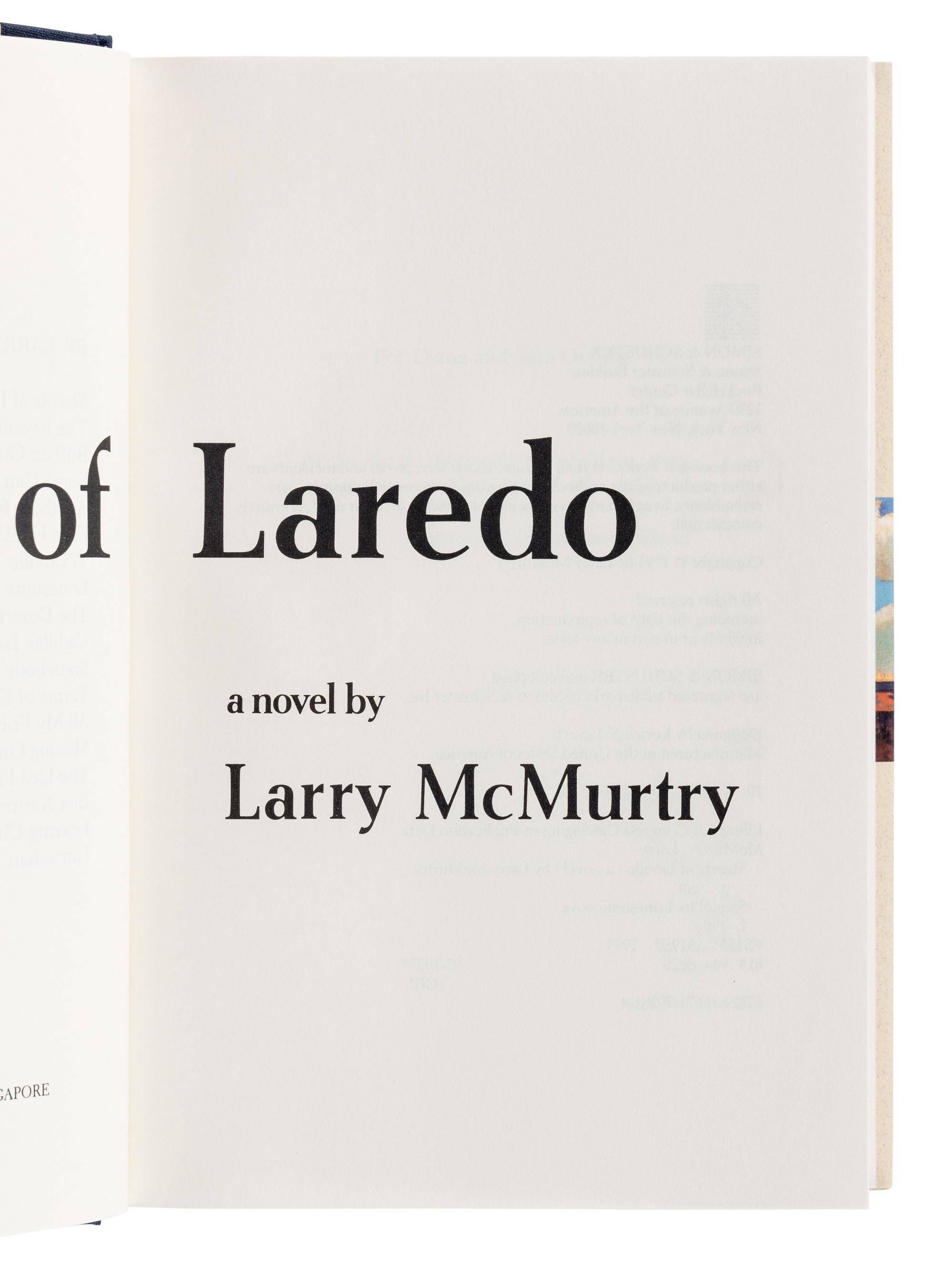 McMURTRY, Larry (1936-2021). A group of 4 FIRST EDITION works from McMurtry’s Lonesome Dove series, MANY SIGNED, comprising:
