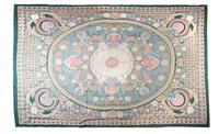 An Aubusson Style Art Nouveau Wool Rug 14 feet x 10 feet.