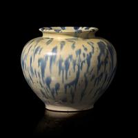 A Chinese Blue-Splashed Jar, Tang Dynasty — 唐 灑藍三彩罐