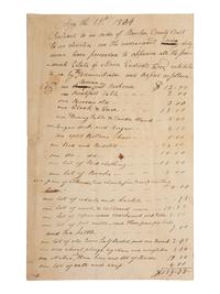 [ENSLAVEMENT & ABOLITION]. Bill of appraisement of the estate of Revolutionary War soldier Moses Endicott, listing two enslaved persons. Bourbon County, KY, 19 May 1834.