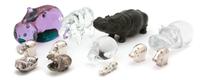 A Collection of Hippopotamus Figures Largest height 3 1/2 x width 9 1/2 x depth 3 1/2 inches. — Various Makers and Dates