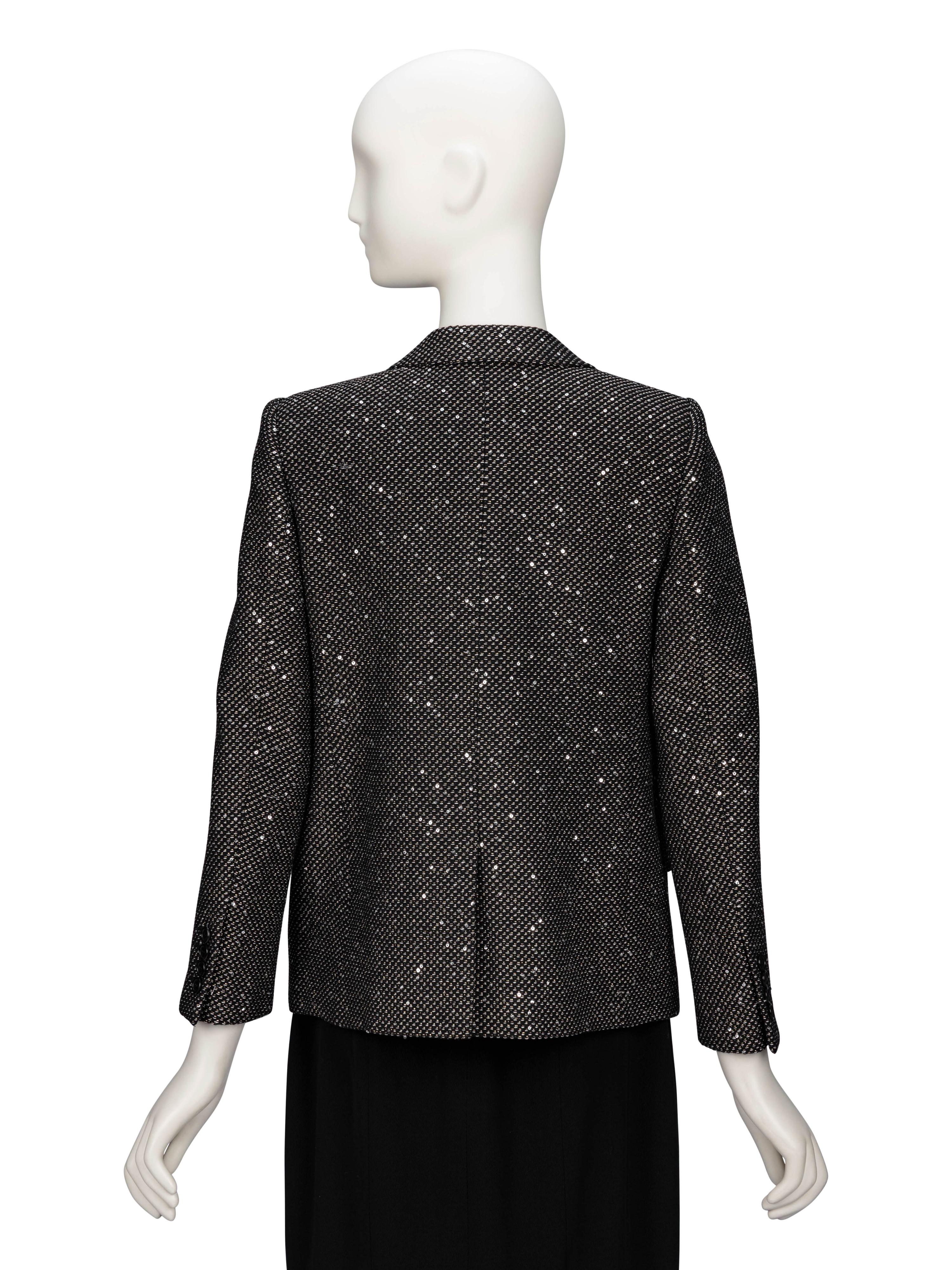 Saint Laurent, Tailored Blazer in Sequin Tweed