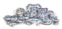 An Assembled Meissen Porcelain Dinner Service, Width of widest 14 inches.