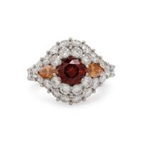 FANCY COLORED DIAMOND AND DIAMOND RING