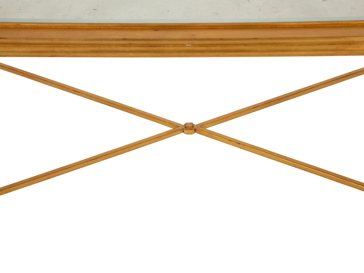 A Neoclassical Style Gilt Painted Coffee Table with Inset Glass Top — 20th Century