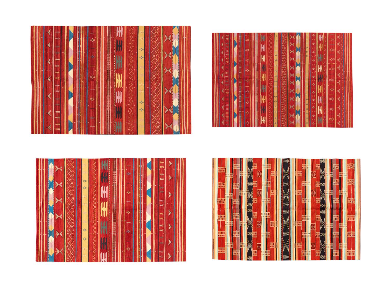 Four Chinese Morrocan Style Kilim Wool Rugs — 20TH CENTURY