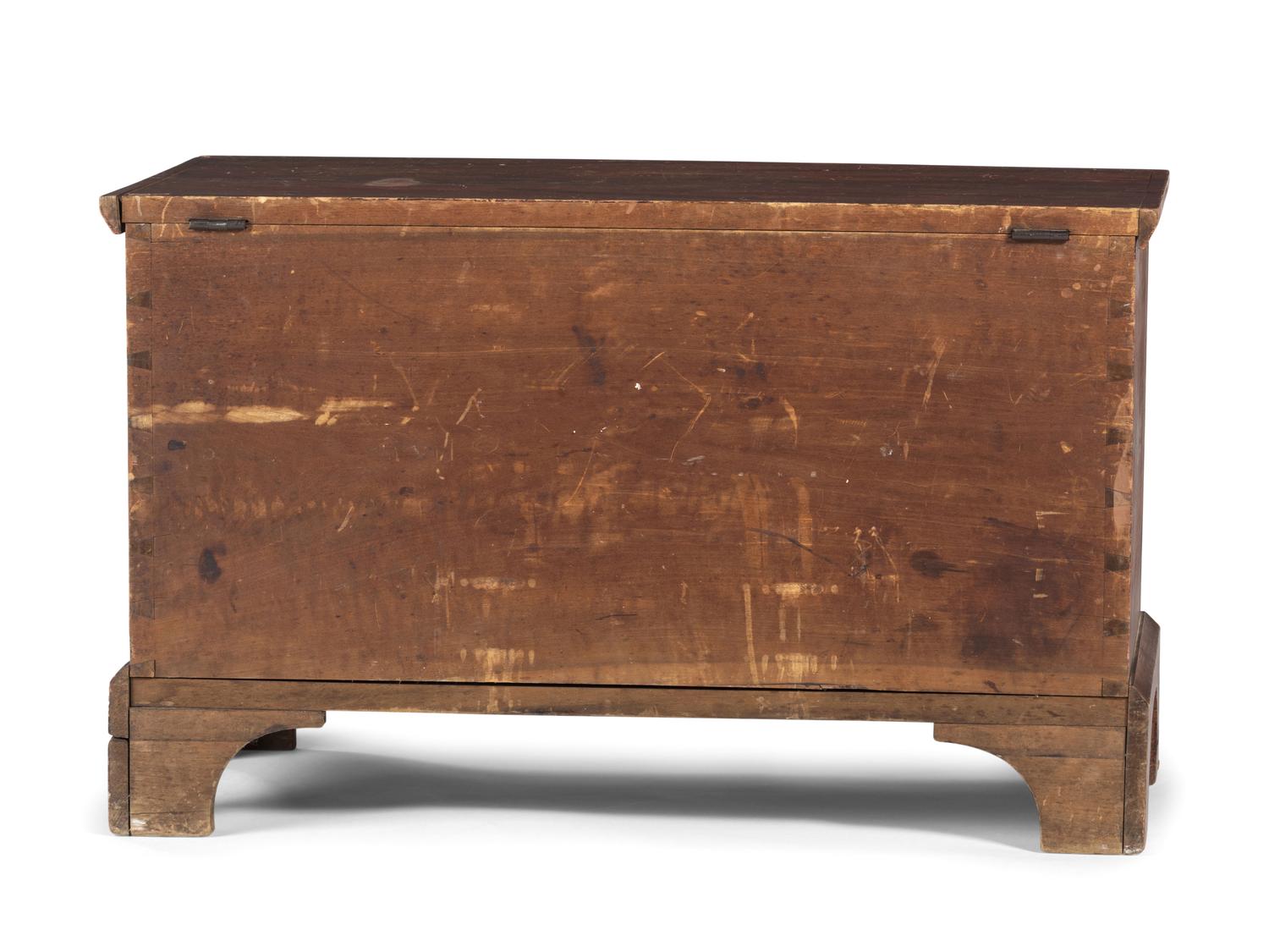A Country Classical Grain Painted and Stencil Decorated Poplar Blanket Chest