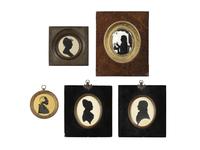 Five Silhouette Portraits of American Subjects