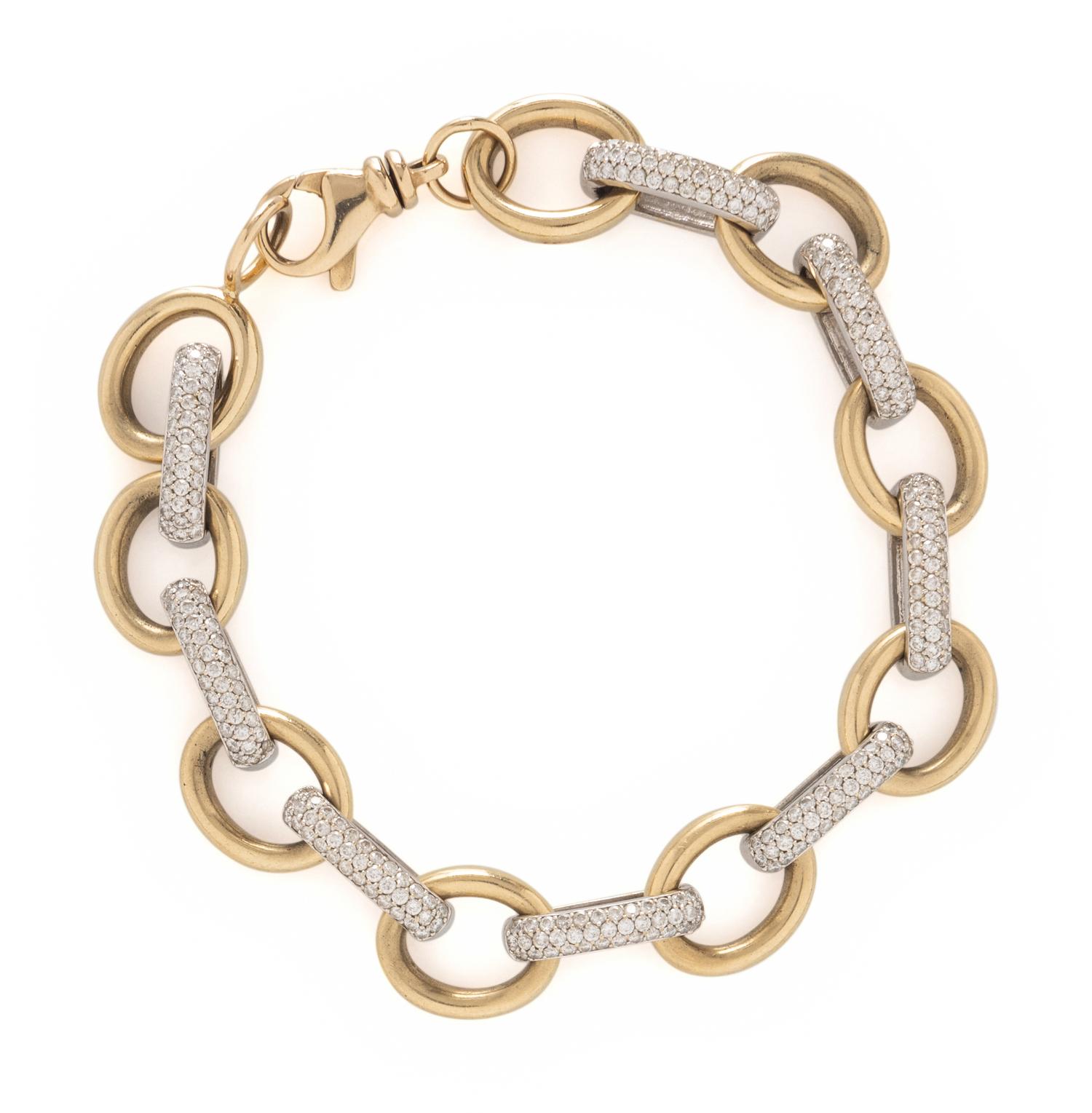 DIAMOND AND BICOLOR GOLD BRACELET