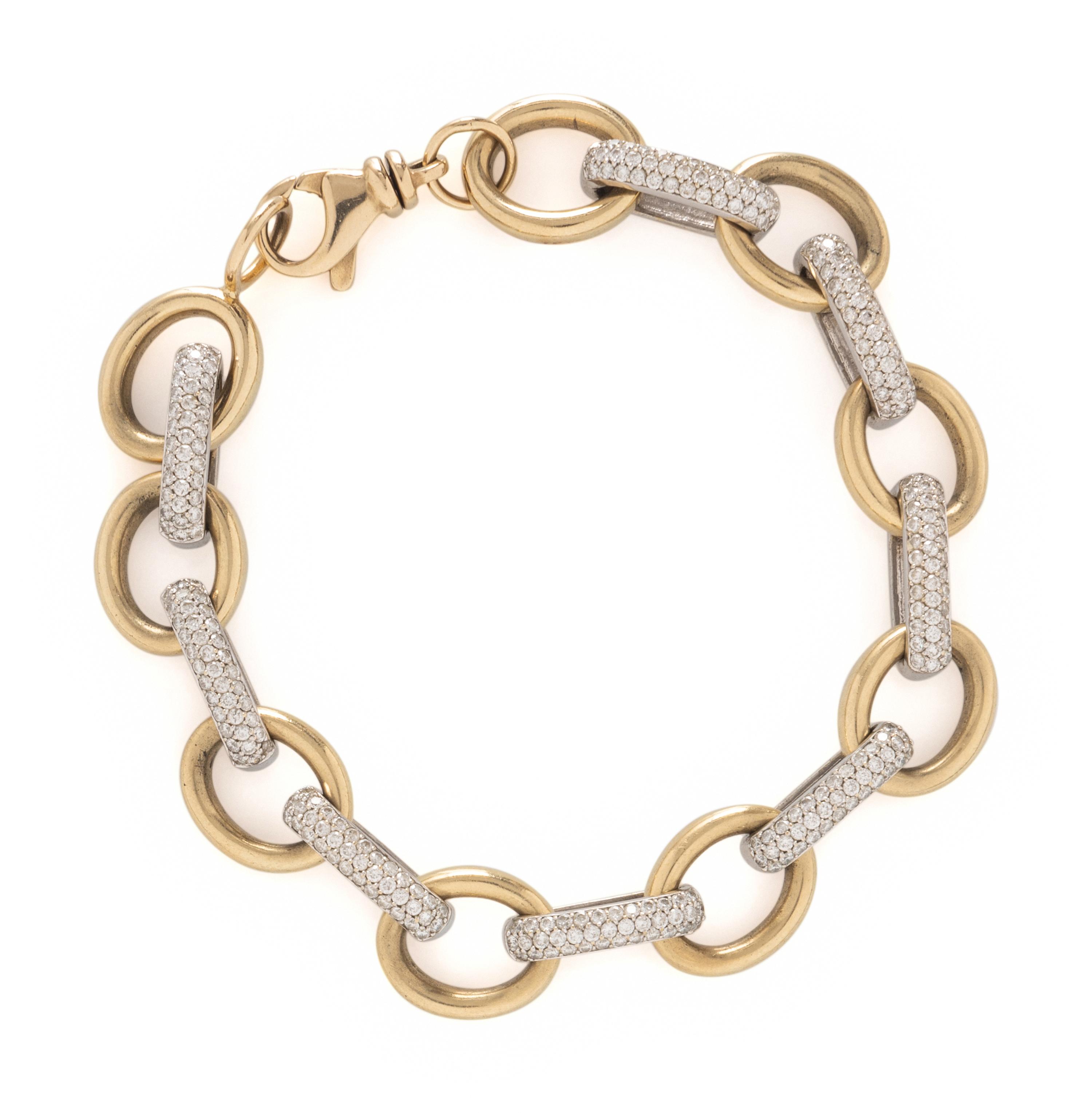 DIAMOND AND BICOLOR GOLD BRACELET