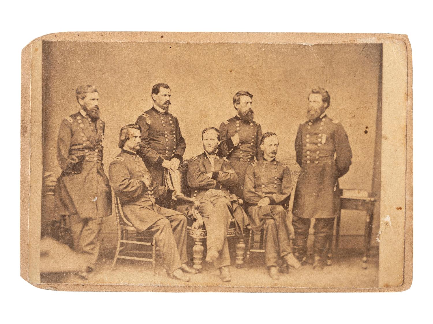 [CIVIL WAR]. CDV of Union Generals Sherman, Howard, Logan, Haven, Davis, Slocum, and Mower.