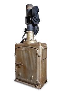 A Union Switch and Signal Painted Metal Railroad Semaphore Three-Light Signal