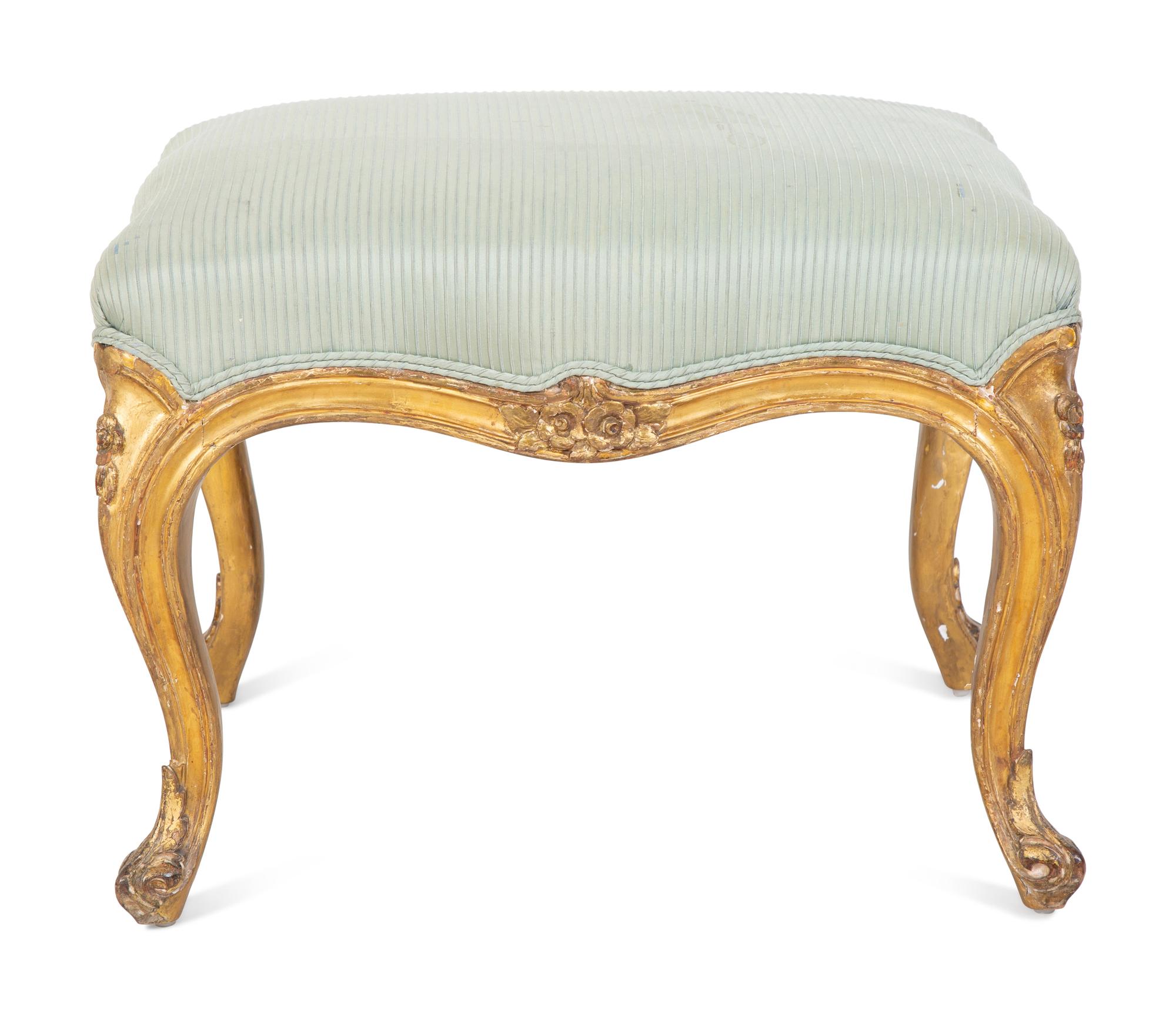 A Louis XV Style Giltwood Tabouret — 19TH CENTURY