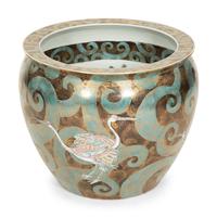 A Chinese Export Jardinière with Crane Decoration