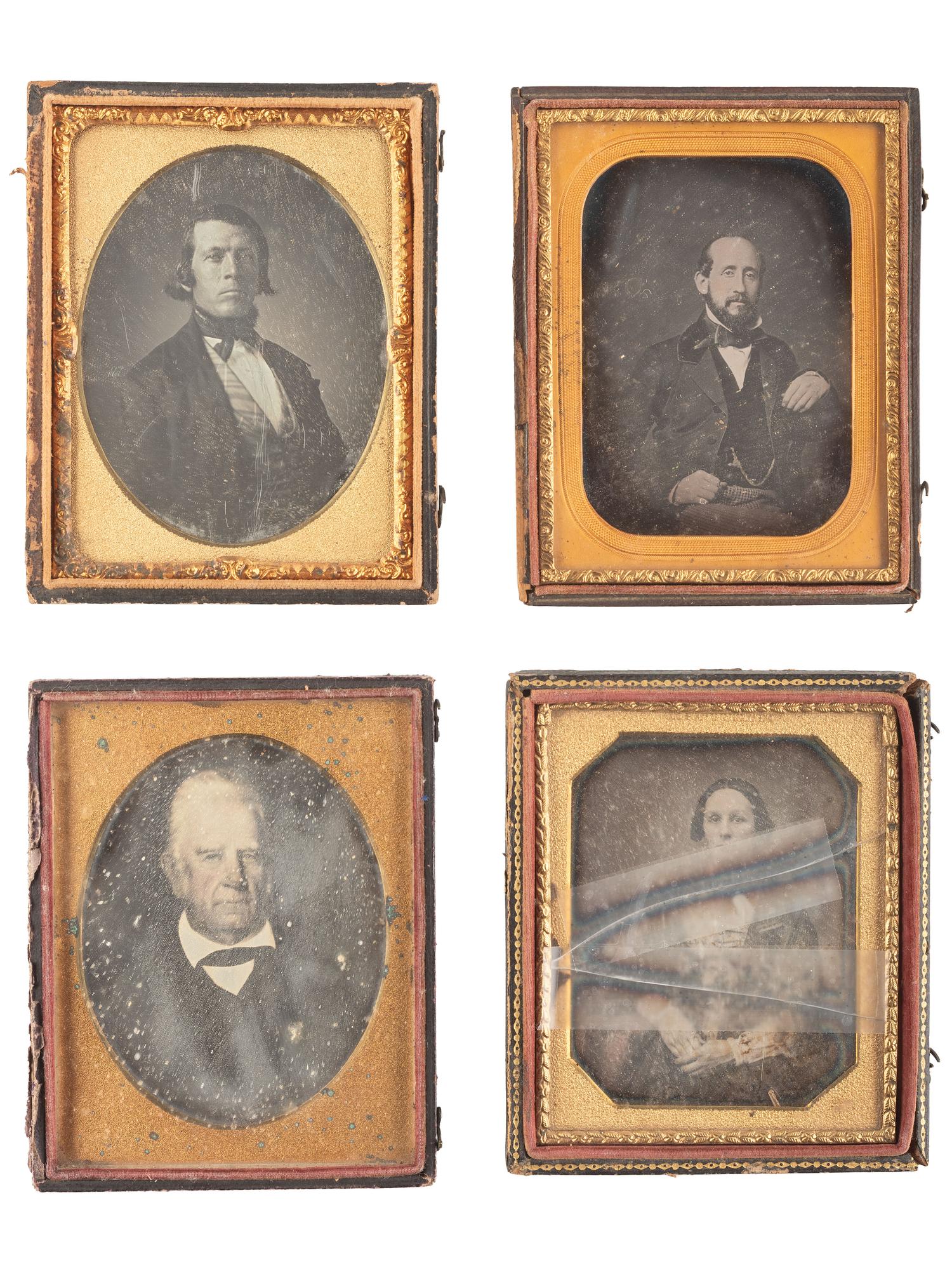 [EARLY PHOTOGRAPHY]. 30 quarter plate daguerreotype portraits of men and women of varying ages.