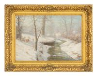 A Creek in a Snowy Landscape