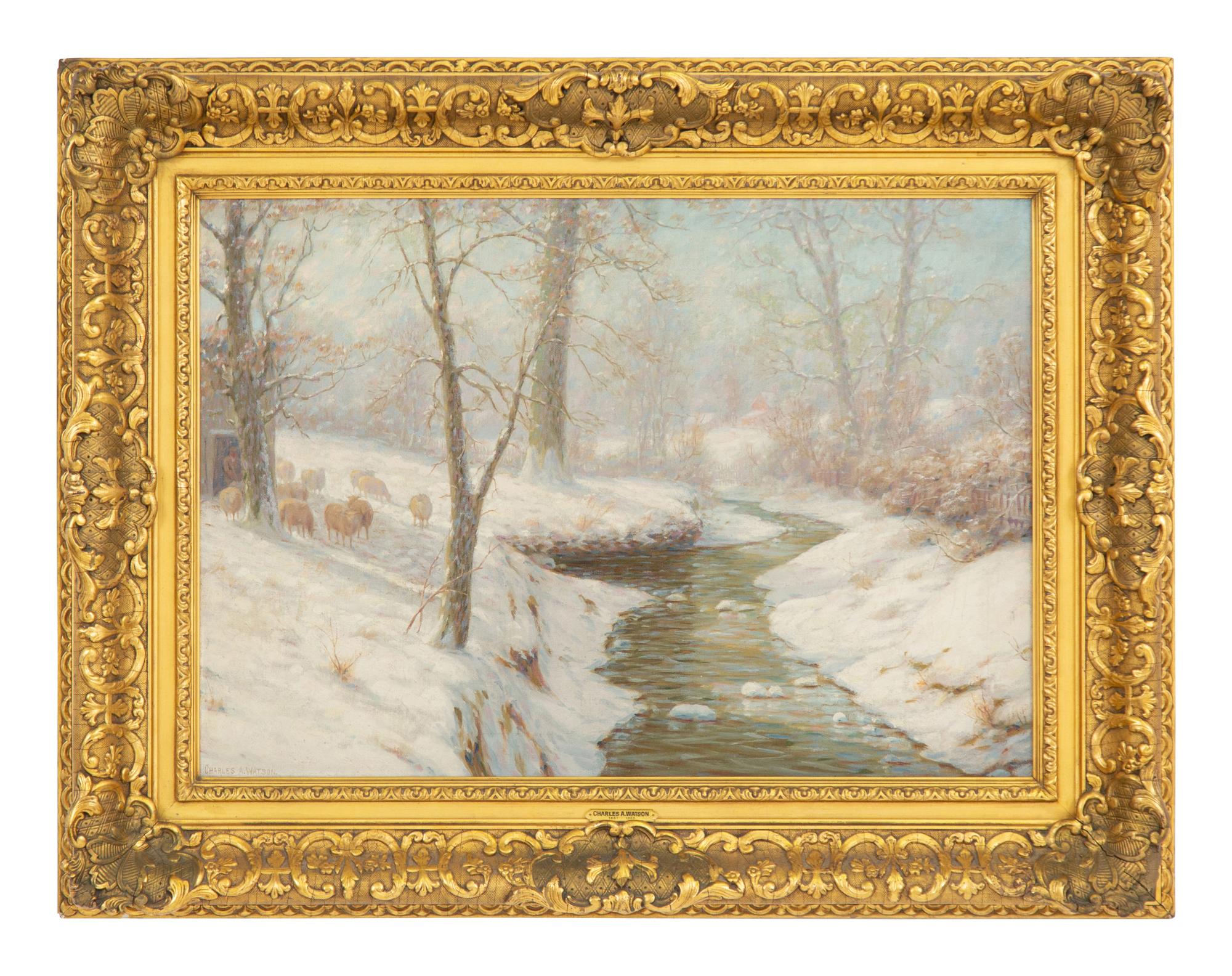 A Creek in a Snowy Landscape