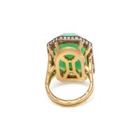 SYLVA & CIE, CHRYSOPRASE AND DIAMOND RING